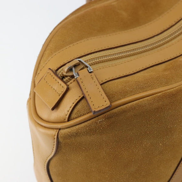 GUCCI Bamboo Hand Bag Suede Brown Silver Auth ep11709