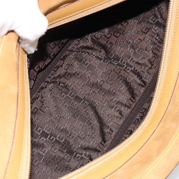GUCCI Bamboo Hand Bag Suede Brown Silver Auth ep11709