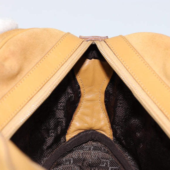 GUCCI Bamboo Hand Bag Suede Brown Silver Auth ep11709