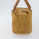 GUCCI Bamboo Hand Bag Suede Brown Silver Auth ep11709-3