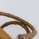 GUCCI Bamboo Hand Bag Suede Brown Silver Auth ep11709-8