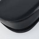 GUCCI Chain Shoulder Bag Leather Navy Gold Auth ep11717-17