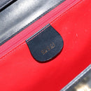 GUCCI Chain Shoulder Bag Leather Navy Gold Auth ep11717-19