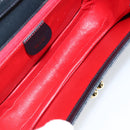 GUCCI Chain Shoulder Bag Leather Navy Gold Auth ep11717-10