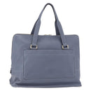 LOEWE Anagram Hand Bag Leather Blue Silver Auth ep11719-1