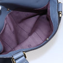 LOEWE Anagram Hand Bag Leather Blue Silver Auth ep11719-22