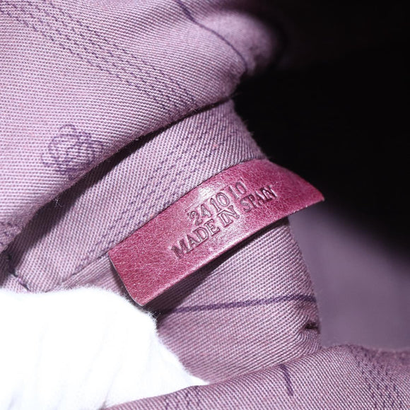 LOEWE Anagram Hand Bag Leather Blue Silver Auth ep11719