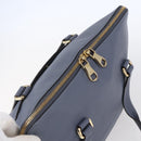 LOEWE Anagram Hand Bag Leather Blue Silver Auth ep11719-6