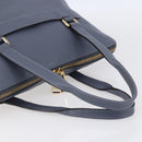 LOEWE Anagram Hand Bag Leather Blue Silver Auth ep11719-7