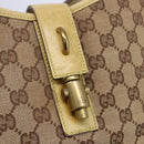 GUCCI GG Canvas New Jackie Shoulder Bag Beige Gold 110291 Auth ep11720-10