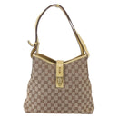GUCCI GG Canvas New Jackie Shoulder Bag Beige Gold 110291 Auth ep11720-13