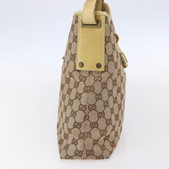 GUCCI GG Canvas New Jackie Shoulder Bag Beige Gold 110291 Auth ep11720