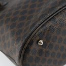 CELINE Macadam Canvas Tote Bag PVC Leather Black Gold Auth ep11721-11