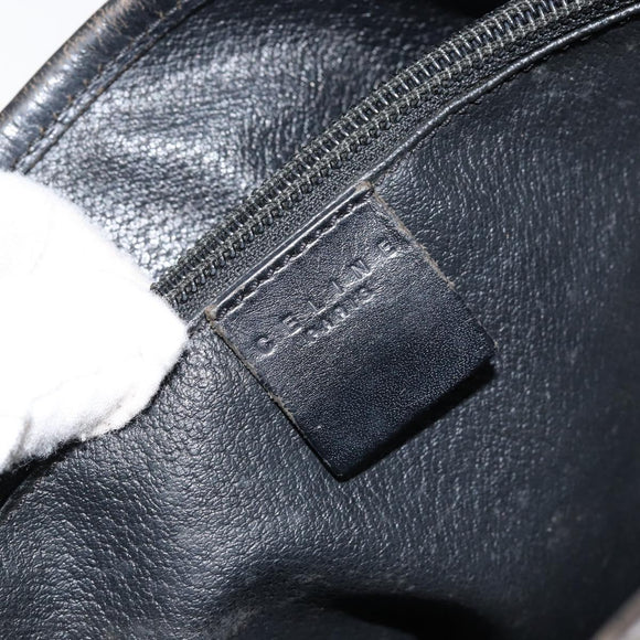 CELINE Macadam Canvas Tote Bag PVC Leather Black Gold Auth ep11721