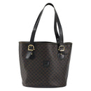CELINE Macadam Canvas Tote Bag PVC Leather Black Gold Auth ep11721-2