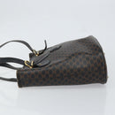 CELINE Macadam Canvas Tote Bag PVC Leather Black Gold Auth ep11721-5