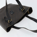 CELINE Macadam Canvas Tote Bag PVC Leather Black Gold Auth ep11721-6