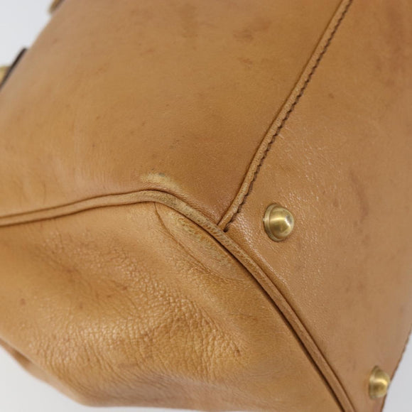 GUCCI Interlocking Hand Bag Leather Brown Gold 121551 Auth ep11723