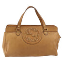 GUCCI Interlocking Hand Bag Leather Brown Gold 121551 Auth ep11723-13