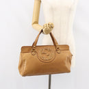 GUCCI Interlocking Hand Bag Leather Brown Gold 121551 Auth ep11723-22