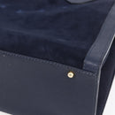 GUCCI Bamboo Hand Bag Suede Navy Gold 002 2865 0260 Auth ep11731-10