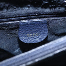 GUCCI Bamboo Hand Bag Suede Navy Gold 002 2865 0260 Auth ep11731-14