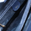 GUCCI Bamboo Hand Bag Suede Navy Gold 002 2865 0260 Auth ep11731-16