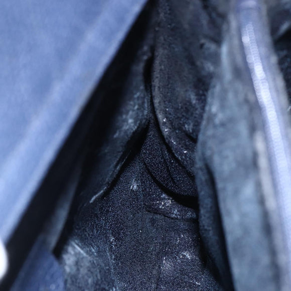 GUCCI Bamboo Hand Bag Suede Navy Gold 002 2865 0260 Auth ep11731