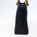 GUCCI Bamboo Hand Bag Suede Navy Gold 002 2865 0260 Auth ep11731-5