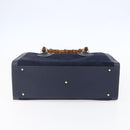 GUCCI Bamboo Hand Bag Suede Navy Gold 002 2865 0260 Auth ep11731-9