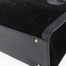 GUCCI Bamboo Hand Bag Suede Black Gold 002 2865 0260 Auth ep11733-9