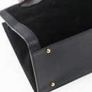 GUCCI Bamboo Hand Bag Suede Black Gold 002 2865 0260 Auth ep11733-14