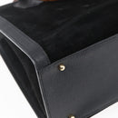 GUCCI Bamboo Hand Bag Suede Black Gold 002 2865 0260 Auth ep11733-16