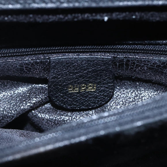 GUCCI Bamboo Hand Bag Suede Black Gold 002 2865 0260 Auth ep11733