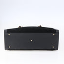 GUCCI Bamboo Hand Bag Suede Black Gold 002 2865 0260 Auth ep11733-5