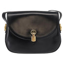GUCCI Shoulder Bag Leather Black Gold Auth ep11734-13