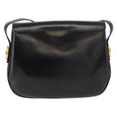 GUCCI Shoulder Bag Leather Black Gold Auth ep11734-2