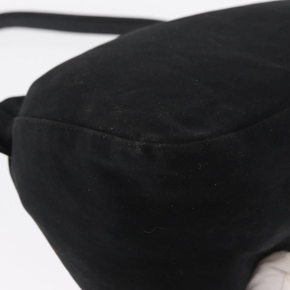 FENDI Mamma Baguette Shoulder Bag Nylon Black Silver Auth ep11735