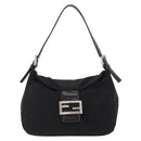 FENDI Mamma Baguette Shoulder Bag Nylon Black Silver Auth ep11735-13