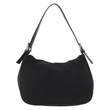 FENDI Mamma Baguette Shoulder Bag Nylon Black Silver Auth ep11735 - 0