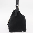 FENDI Mamma Baguette Shoulder Bag Nylon Black Silver Auth ep11735-3