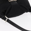 FENDI Mamma Baguette Shoulder Bag Nylon Black Silver Auth ep11735-6