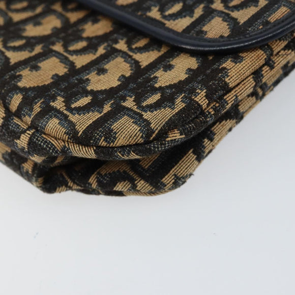 Christian Dior Trotter Canvas Shoulder Bag Navy Auth ep11736