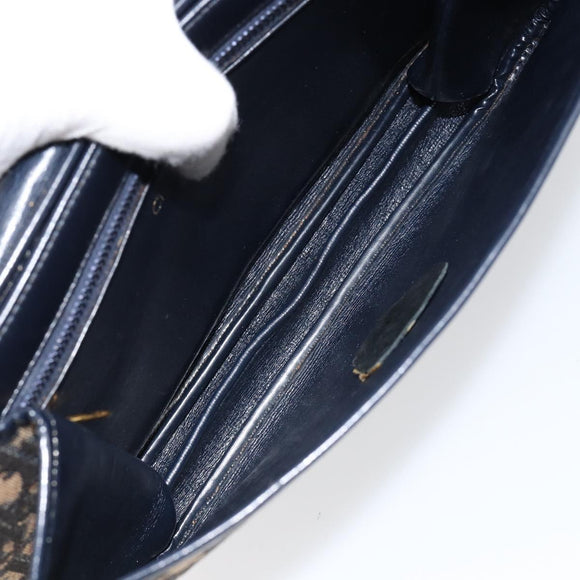Christian Dior Trotter Canvas Shoulder Bag Navy Auth ep11736