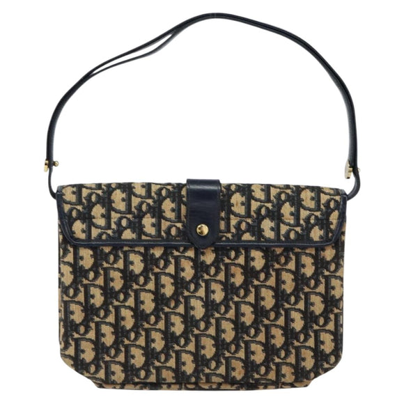 Christian Dior Trotter Canvas Shoulder Bag Navy Auth ep11736
