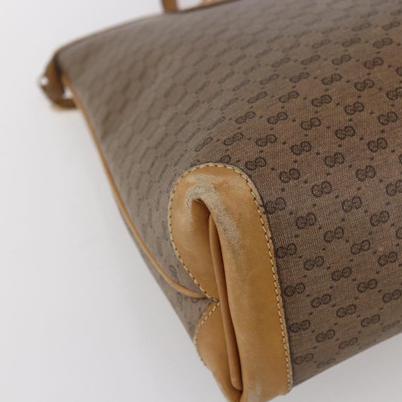 GUCCI Micro GG Supreme Hand Bag PVC Beige Gold 02 39 4947 Auth ep11737