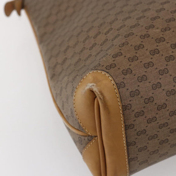 GUCCI Micro GG Supreme Hand Bag PVC Beige Gold 02 39 4947 Auth ep11737