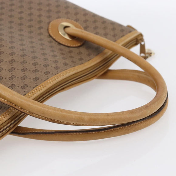 GUCCI Micro GG Supreme Hand Bag PVC Beige Gold 02 39 4947 Auth ep11737