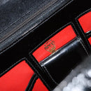 GUCCI Hand Bag Enamel Black Gold Auth ep11740-15