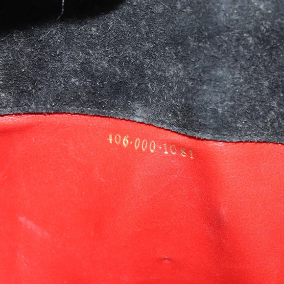 GUCCI Hand Bag Enamel Black Gold Auth ep11740